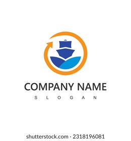 Ship logo illustration, Shipping, travel and delivery services company symbol
