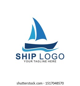 Ship logo with modern concept. ship icon vector illustration