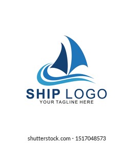 Ship logo with modern concept. ship icon vector illustration