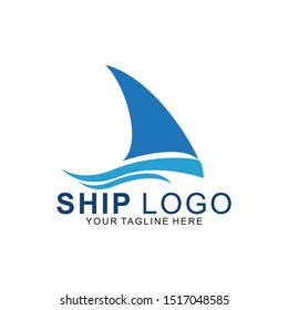 Ship logo with modern concept. ship icon vector illustration