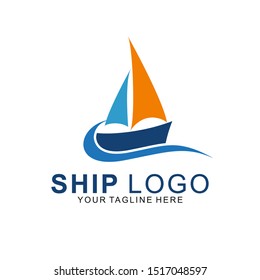 Ship logo with modern concept. ship icon vector illustration