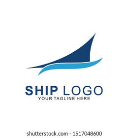 Ship logo with modern concept. ship icon vector illustration