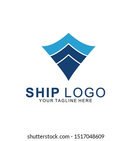 Ship logo with modern concept. ship icon vector illustration