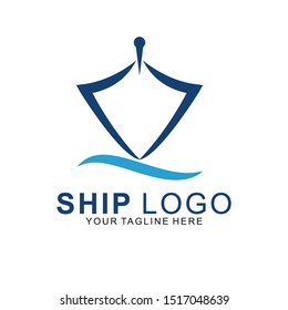 Ship logo with modern concept. ship icon vector illustration
