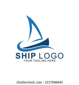 Ship logo with modern concept. ship icon vector illustration