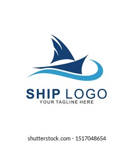 Ship logo with modern concept. ship icon vector illustration