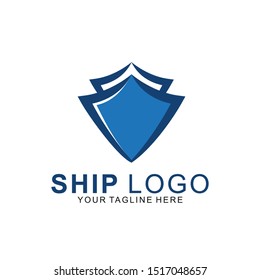 Ship logo with modern concept. ship icon vector illustration
