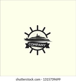 Ship logo, nautical sailing boat icon vector design - Vector 