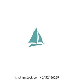Ship logo, nautical sailing boat icon
