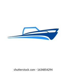 Ship logo, nautical sailing boat icon vector design