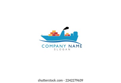 Ship logo, nautical sailing boat icon vector design