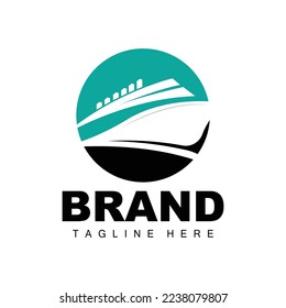 Ship Logo, Ocean Transport Vector, And Cruise Ship, Cargo, Logistics, Sailing School, Speedboat