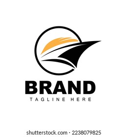Ship Logo, Ocean Transport Vector, And Cruise Ship, Cargo, Logistics, Sailing School, Speedboat