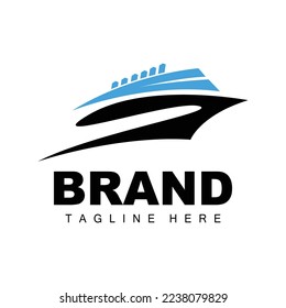 Ship Logo, Ocean Transport Vector, And Cruise Ship, Cargo, Logistics, Sailing School, Speedboat