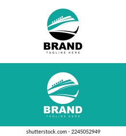 Ship Logo, Ocean Transport Vector, And Cruise Ship, Cargo, Logistics, Sailing School, Speedboat