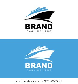 Ship Logo, Ocean Transport Vector, And Cruise Ship, Cargo, Logistics, Sailing School, Speedboat