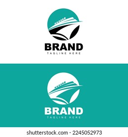 Ship Logo, Ocean Transport Vector, And Cruise Ship, Cargo, Logistics, Sailing School, Speedboat