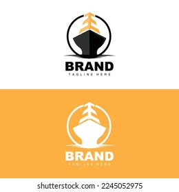 Ship Logo, Ocean Transport Vector, And Cruise Ship, Cargo, Logistics, Sailing School, Speedboat