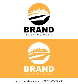 Ship Logo, Ocean Transport Vector, And Cruise Ship, Cargo, Logistics, Sailing School, Speedboat