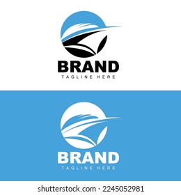 Ship Logo, Ocean Transport Vector, And Cruise Ship, Cargo, Logistics, Sailing School, Speedboat