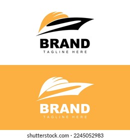 Ship Logo, Ocean Transport Vector, And Cruise Ship, Cargo, Logistics, Sailing School, Speedboat