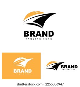 Ship Logo, Ocean Transport Vector, And Cruise Ship, Cargo, Logistics, Sailing School, Speedboat