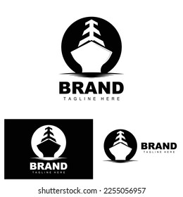 Ship Logo, Ocean Transport Vector, And Cruise Ship, Cargo, Logistics, Sailing School, Speedboat
