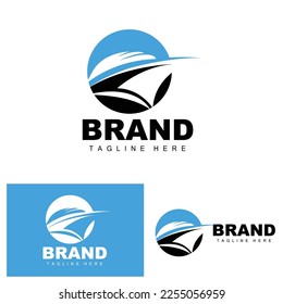 Ship Logo, Ocean Transport Vector, And Cruise Ship, Cargo, Logistics, Sailing School, Speedboat