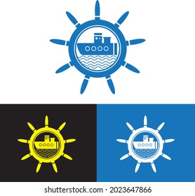 logotipo de barco. sobre la ilustración del vector de agua. bueno para usar para compañía de envío.