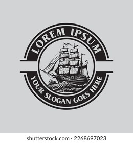 ship logo , sailboat logo vector