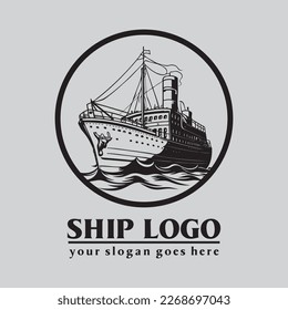 ship logo , sailboat logo vector