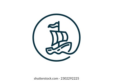Ship Logo Sailing Boat design vector template