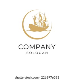 Schiffslogo, Segellogo, Vektorgrafik, Yacht
