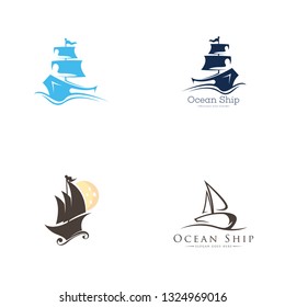 Ship logo set vector