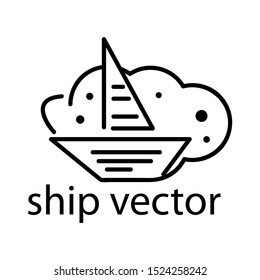 Ship logo stock logo template, flat design. vector of ships and clouds