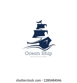 Ship logo template. Abstract ship logos in vector form. Marine vehicle logo