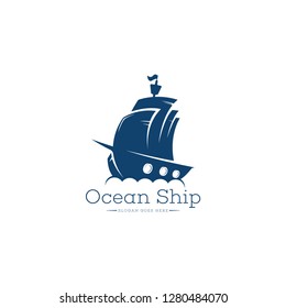 Ship logo template. Abstract ship logos in vector form. Marine vehicle logo