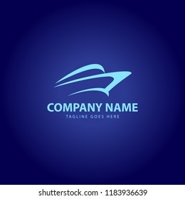 Ship logo template. Letter S like ship logo design. 