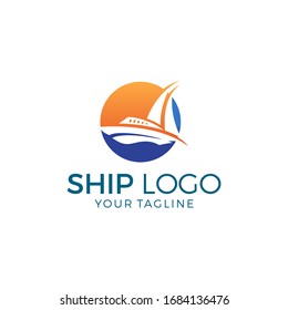 Ship Logo Template Vector Illustration