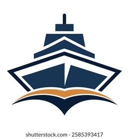 Ship logo Vector art illustration