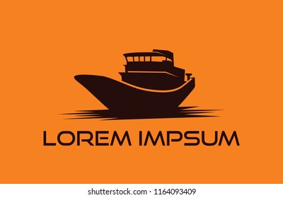 Ship Logo vector boat Sailing ship illustration on light background sign globe