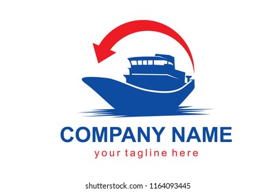 Ship Logo vector boat Sailing ship illustration on light background sign globe
