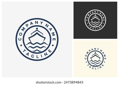 Ship logo vector, Cruise ship Logo Template vector icon illustration design, logistics and ship express delivery logo design