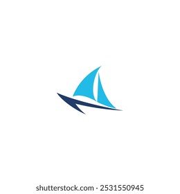 Vector del logotipo del barco, diseño de la ilustración del icono del Vector de la Plantilla del logotipo del barco de crucero, logística y envío exprés, servicio de envío rápido del logotipo