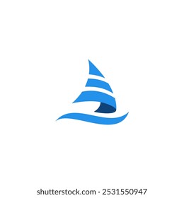 Vector del logotipo del barco, diseño de la ilustración del icono del Vector de la Plantilla del logotipo del barco de crucero, logística y envío express, servicio corporativo