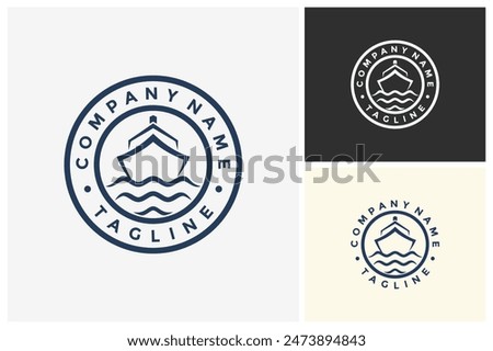 Ship logo vector, Cruise ship Logo Template vector icon illustration design, logistics and ship express delivery logo design