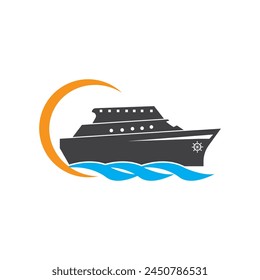 Ship logo vector flat design