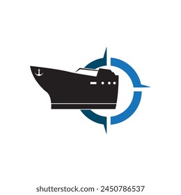 Ship logo vector flat design