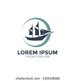 Ship logo vector illustration design. icon