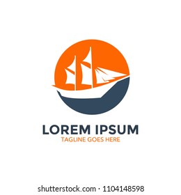 Ship logo vector illustration design. icon